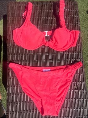 Sanctuary Bright Red Two-Piece Bikini Set